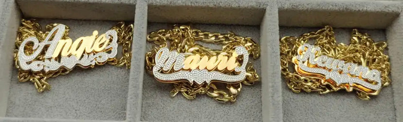 Double plated name plate